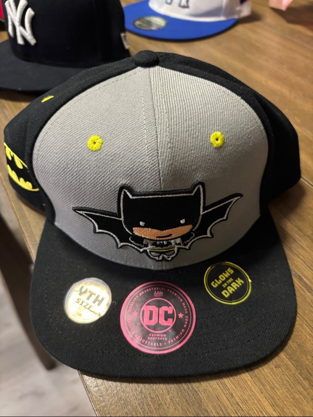 DC Batman Kids Snapback Hat - Gray, Black & Yellow